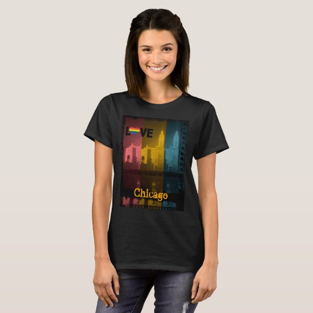 Chicago Gay Lesbian Interest Wrigley Bldg 1930er T-Shirt (Vorne ganz)