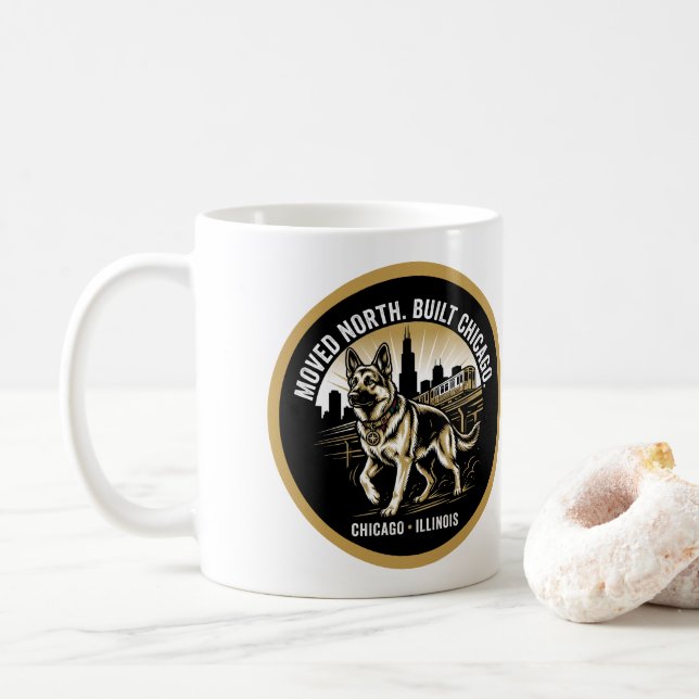 Chicago German Shepherd African Heritage Pride Art Kaffeetasse (Mit Donut)