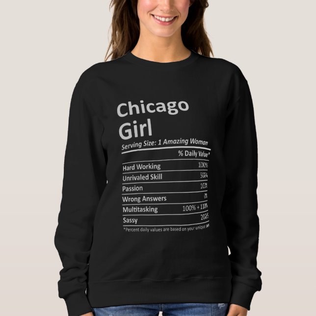 Chicago Girl Il Illinois Funny City Zuhause Roots  Sweatshirt (Vorderseite)