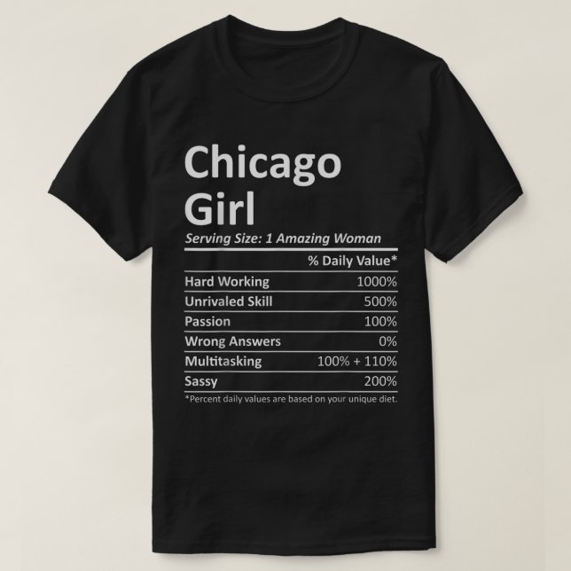 CHICAGO GIRL IL ILLINOIS Funny City Zuhause Roots  T-Shirt (Design vorne)