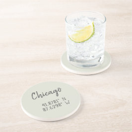 Chicago GPS koordiniert Breitengrad Getränkeuntersetzer