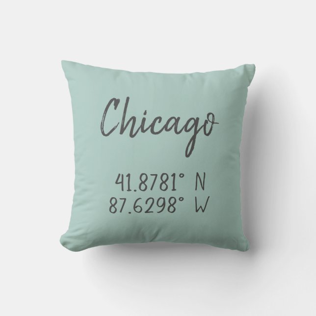 Chicago GPS koordiniert Breitengrad Kissen (Vorderseite)