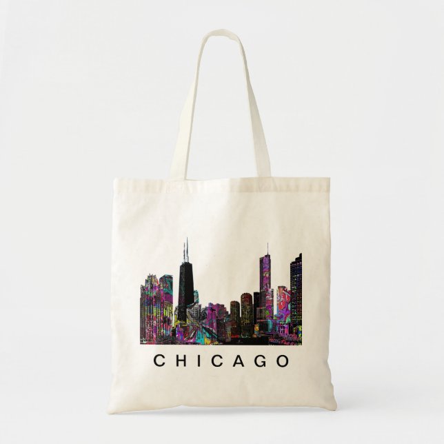 Chicago Graffiti-Skyline Tragetasche (Vorne)