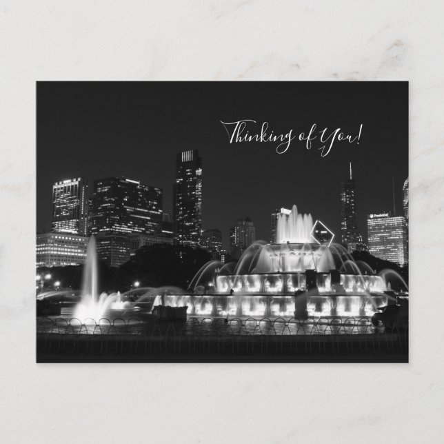 Chicago Grant Park Grayscale Denken Sie an Sie Postkarte (Vorderseite)
