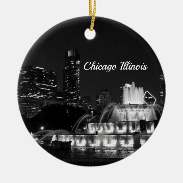 Chicago Grant Park Grayscale Ornament Souvenir (Vorne)