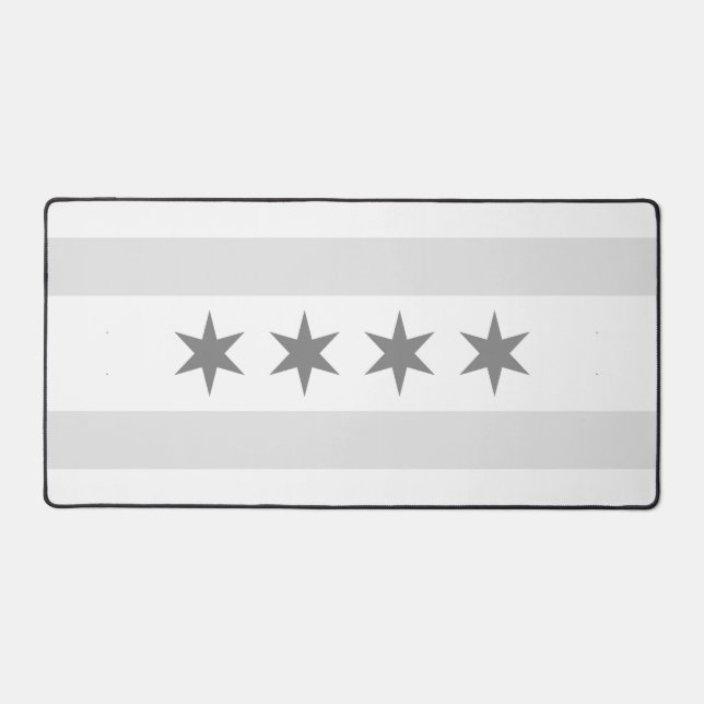 Chicago Grau-Weiße Flagge Schreibtischunterlage (Vorderseite)
