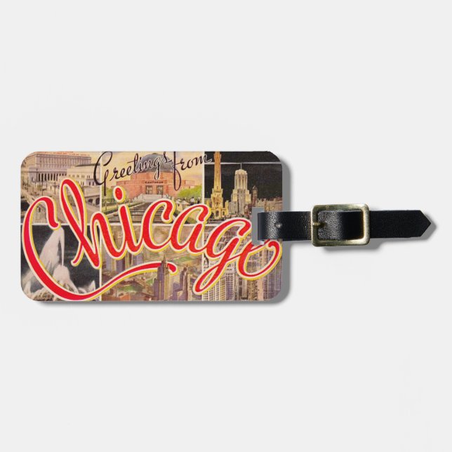 Chicago-Gruß  Gepäckanhänger (Vorderseite horizontal)