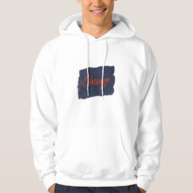 Chicago Handgeschriebene Typografie Hoodie (Vorderseite)