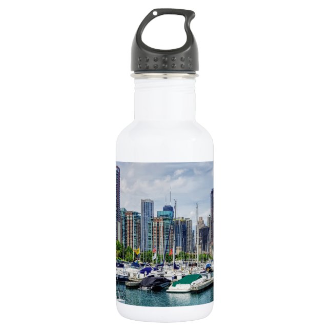 Chicago Harbor Edelstahlflasche (Vorderseite)