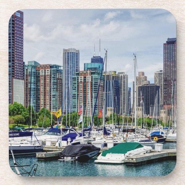 Chicago Harbor Getränkeuntersetzer (Vorderseite)