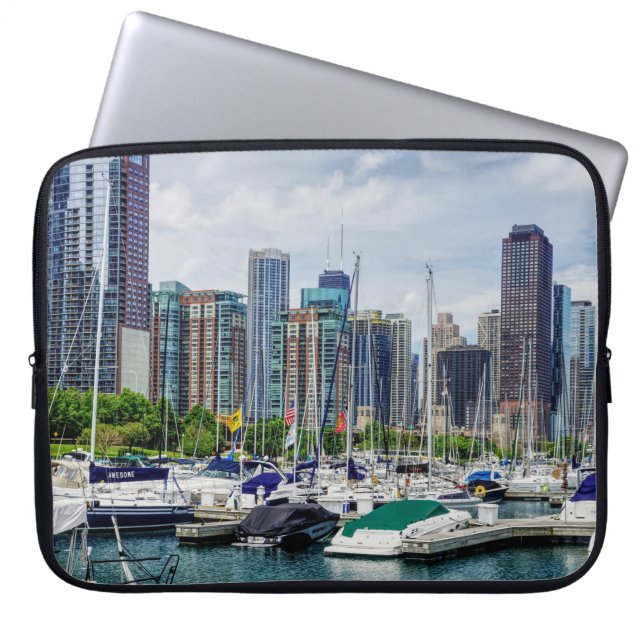 Chicago Harbor Laptopschutzhülle (Vorderseite)