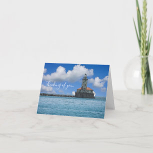 Chicago Harbour Lighthouse Painterly Card Karte