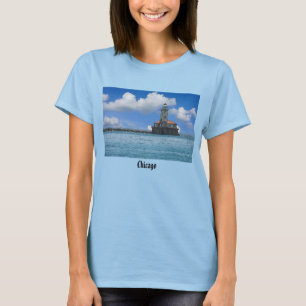 Chicago Harbour Lighthouse Painterly T - Shirt