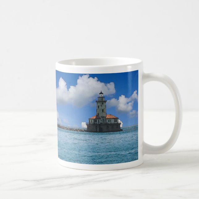 Chicago Harbour Lighthouse Painterly Tasse (Rechts)
