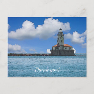 Chicago Harbour Lighthouse Painterly Vielen Dank Postkarte