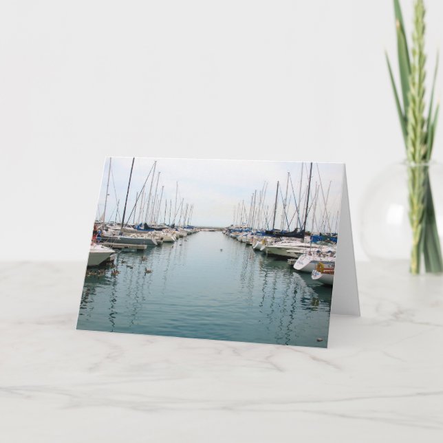Chicago Harbour - Sailboat Greeting Card Karte (Vorderseite)