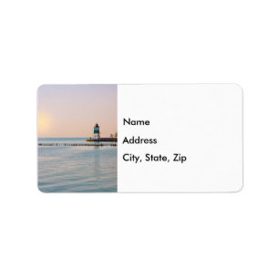 Chicago Harbour Southeast Lighthouse Address Label Adressaufkleber