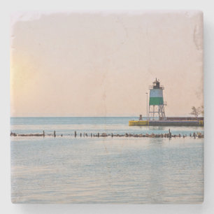 Chicago Harbour Southeast Lighthouse Steinuntersetzer