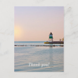 Chicago Harbour Southeast Lighthouse Vielen Dank Postkarte