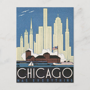 Chicago hat alles Vintage-Reiseposter Postkarte