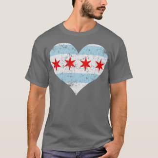 Chicago Heart Flag Liebe Zuhause City T-Shirt