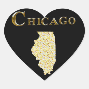 CHICAGO Herz-Aufkleber