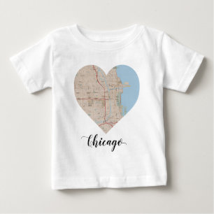 Chicago-Herz-Karte Baby T-shirt