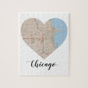 Chicago-Herz-Karte Puzzle