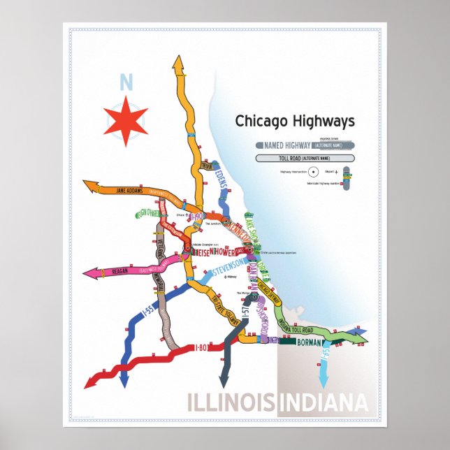 Chicago Highways Poster (Vorne)