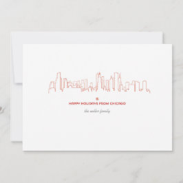 Chicago Holiday Skyline - Mit entsprechendem Umsch Feiertagskarte