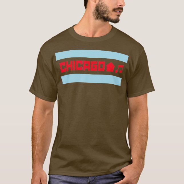 Chicago House Music - Chicago Flag DJ EDM T-Shirt (Vorderseite)