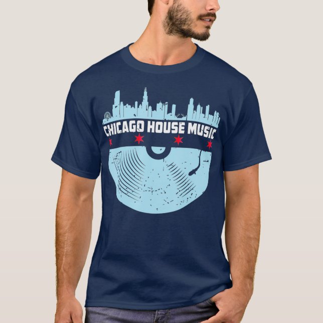 Chicago House Music - Vinyl DJ Vintag T-Shirt (Vorderseite)