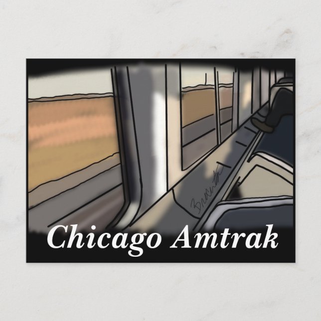 Chicago, IL amtrak Postkarte (Vorderseite)