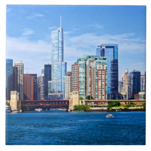 Chicago IL - Blick vom Lake Michigan Fliese
