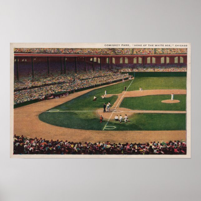 Chicago, IL - Comiskey Park, Zuhause Plate, Baseba Poster (Vorne)