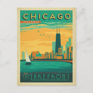 Chicago, IL - Genießen Sie die Uferpromenade Postkarte