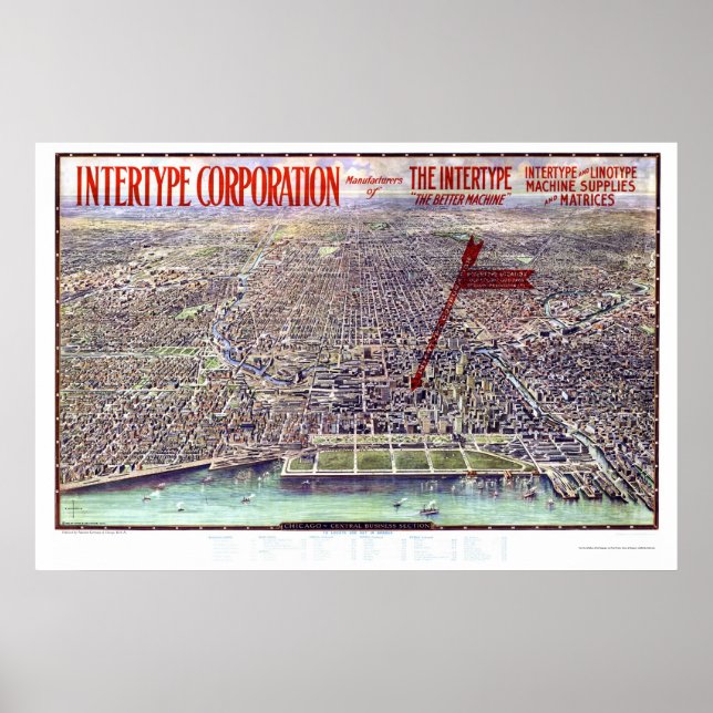 Chicago, IL Panoramic Map - 1916 Poster (Vorne)