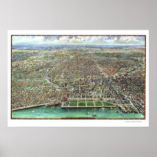 Chicago, IL Panoramic Map - 1916 Poster