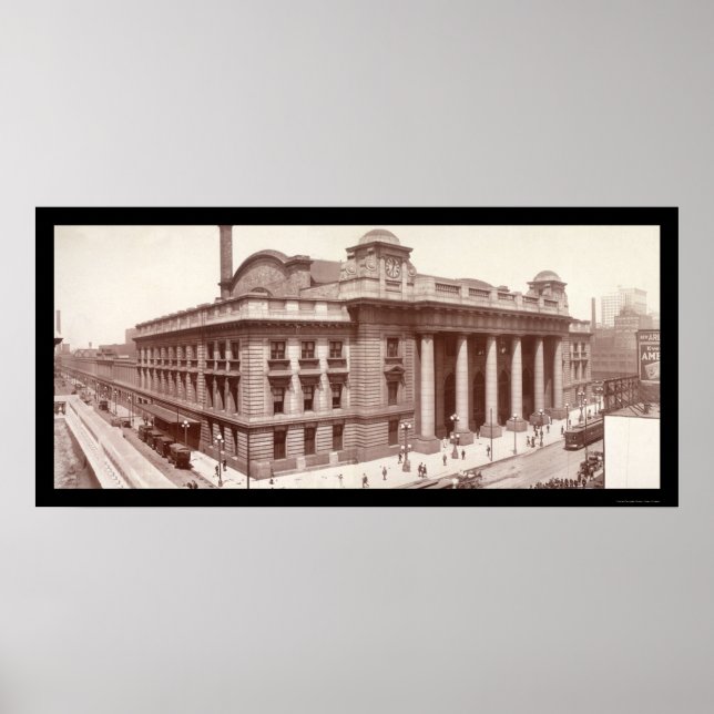 Chicago, IL Railroad Foto 1912 Poster (Vorne)