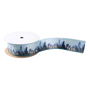 Chicago IL - Schooner gegen Chicago-Skyline Satinband