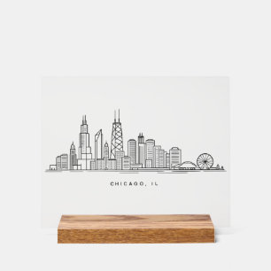 Chicago IL Stadtbild-Illustration Acrylschild