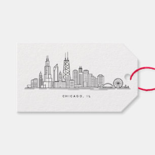 Chicago IL Stadtbild-Illustration Geschenkanhänger