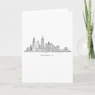 Chicago IL Stadtlandschaft Illustration Karte