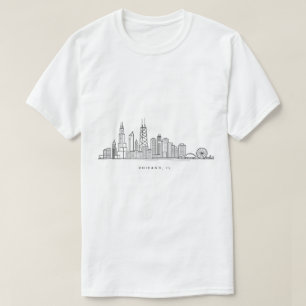 Chicago IL Stadtlandschaft Illustration T-Shirt