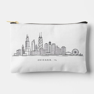 Chicago IL Stadtlandschaft Illustration Zubehörtasche
