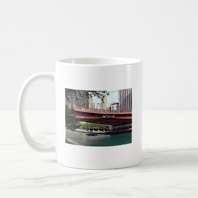 Chicago IL - Wassertaxi unter Columbus Dr. Bridge Kaffeetasse (Links)