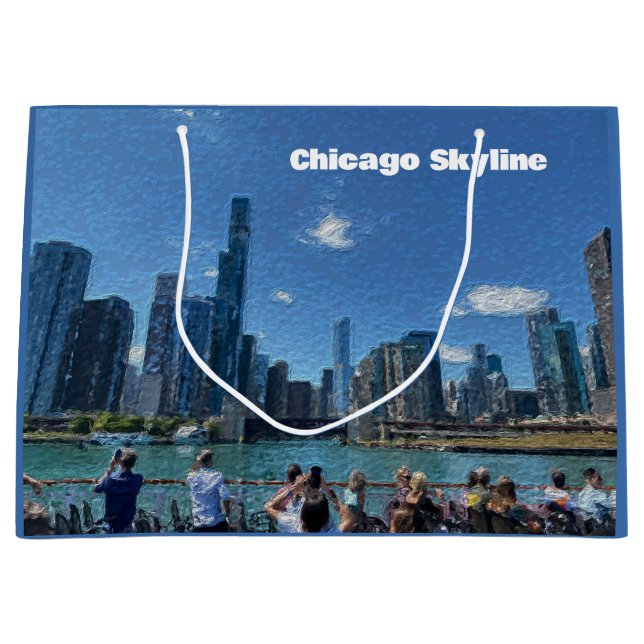 Chicago, Illinois Abstrakt Skyline Große Geschenktüte (Vorderseite)