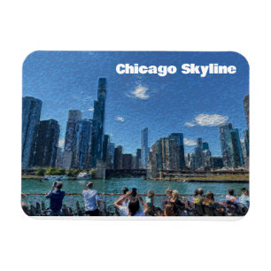 Chicago, Illinois Abstrakt Skyline Magnet