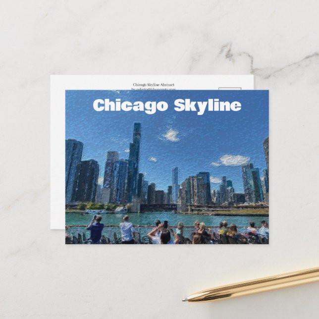 Chicago, Illinois Abstrakt Skyline Postkarte (Vorderseite/Rückseite Beispiel)