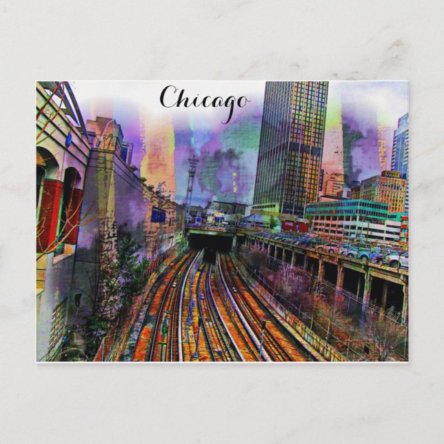 Chicago Illinois Abstrakte Stadt Postkarte